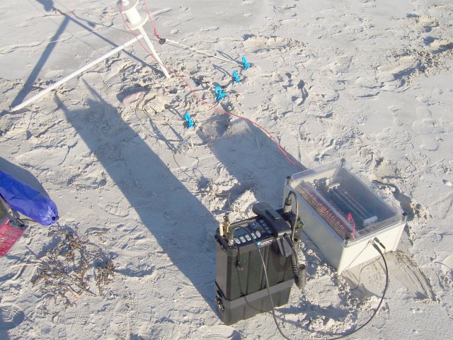 160m EFHW tuner setup on the beach
